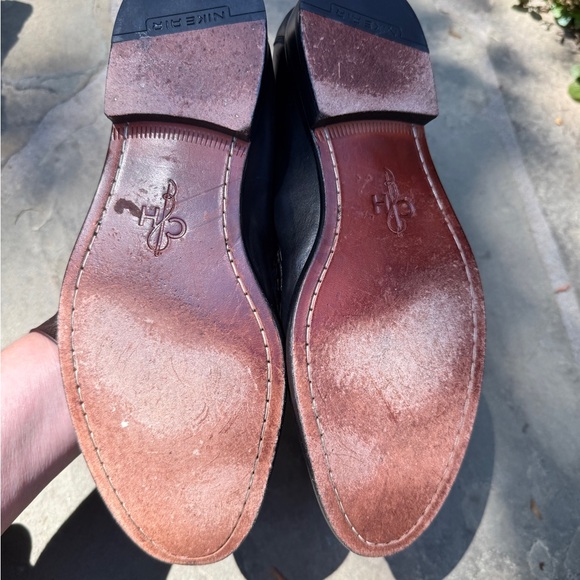 Cole Haan Black Slip-On Loafers with Silver Horsebit - Picture 3 of 12